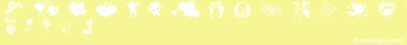 Valentinec Font – White Fonts on Yellow Background