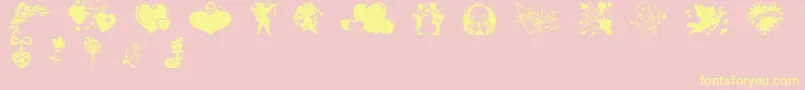 Valentinec Font – Yellow Fonts on Pink Background