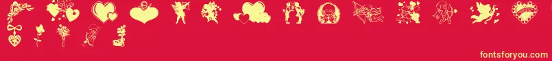 Valentinec Font – Yellow Fonts on Red Background