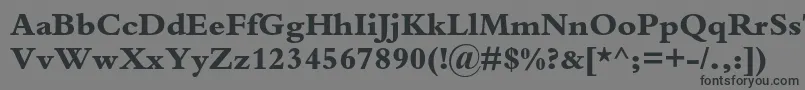 フォントBembostdExtrabold – 黒い文字の灰色の背景