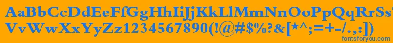 BembostdExtrabold Font – Blue Fonts on Orange Background