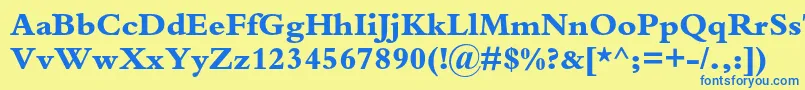 BembostdExtrabold Font – Blue Fonts on Yellow Background