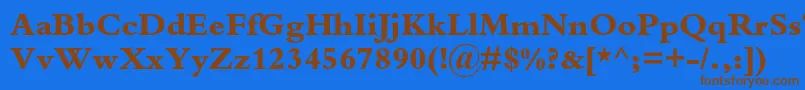 Czcionka BembostdExtrabold – brązowe czcionki na niebieskim tle