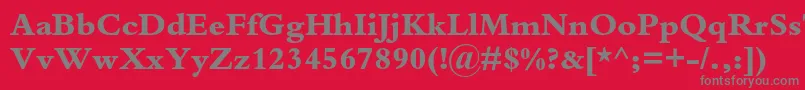 BembostdExtrabold Font – Gray Fonts on Red Background