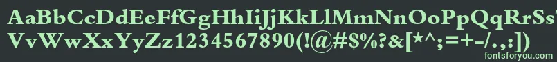 フォントBembostdExtrabold – 黒い背景に緑の文字