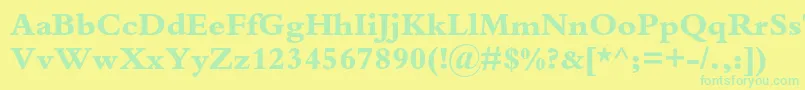 Police BembostdExtrabold – polices vertes sur fond jaune