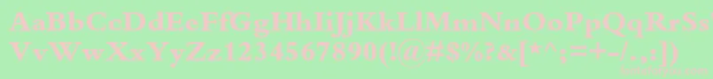 BembostdExtrabold Font – Pink Fonts on Green Background