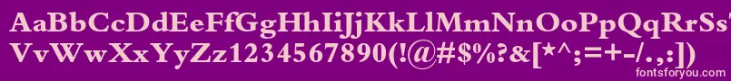BembostdExtrabold Font – Pink Fonts on Purple Background