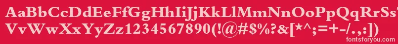 フォントBembostdExtrabold – 赤い背景にピンクのフォント