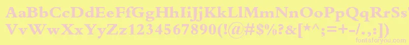 BembostdExtrabold Font – Pink Fonts on Yellow Background