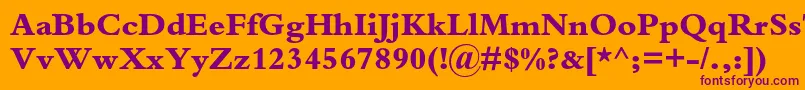 BembostdExtrabold Font – Purple Fonts on Orange Background