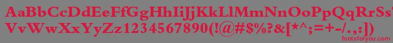 BembostdExtrabold-Schriftart – Rote Schriften auf grauem Hintergrund