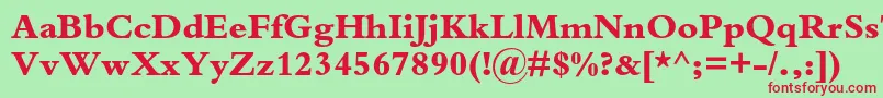 BembostdExtrabold Font – Red Fonts on Green Background