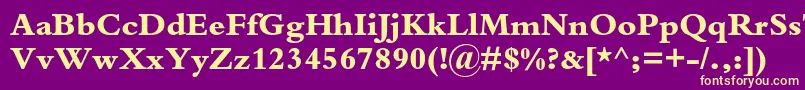 BembostdExtrabold Font – Yellow Fonts on Purple Background