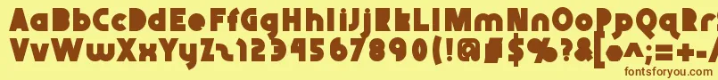 Abraxeousblack Font – Brown Fonts on Yellow Background