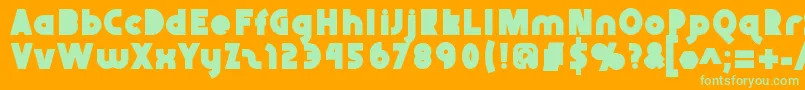 Abraxeousblack Font – Green Fonts on Orange Background