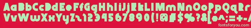 フォントAbraxeousblack – 赤い背景に緑の文字