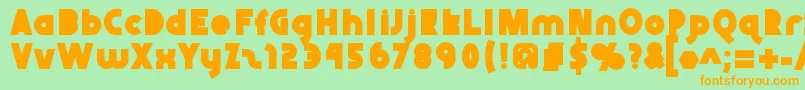 Abraxeousblack Font – Orange Fonts on Green Background