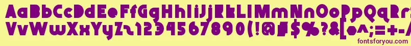 Abraxeousblack Font – Purple Fonts on Yellow Background
