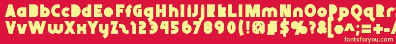 Abraxeousblack Font – Yellow Fonts on Red Background