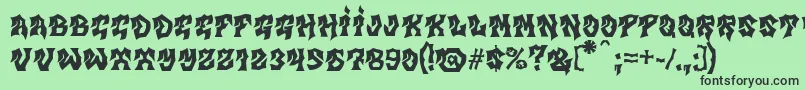 MbGravitation Font – Black Fonts on Green Background