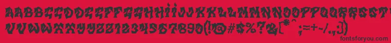 MbGravitation Font – Black Fonts on Red Background