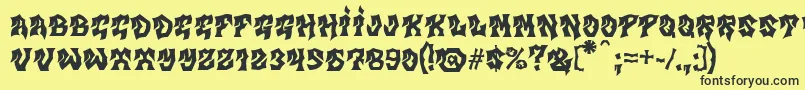 MbGravitation Font – Black Fonts on Yellow Background