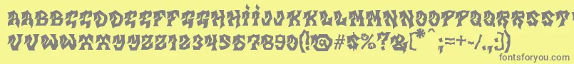 MbGravitation-Schriftart – Graue Schriften auf gelbem Hintergrund