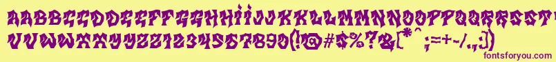 MbGravitation Font – Purple Fonts on Yellow Background