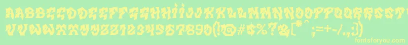 MbGravitation Font – Yellow Fonts on Green Background