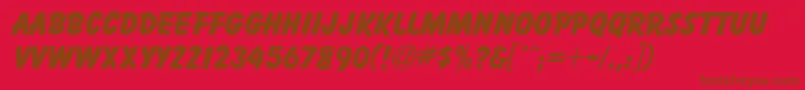 Fonte BaltikdbBold – fontes marrons em um fundo vermelho