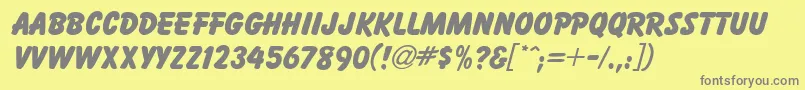 BaltikdbBold-Schriftart – Graue Schriften auf gelbem Hintergrund