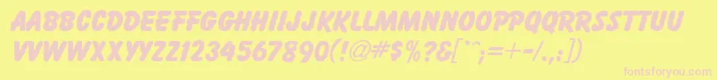 BaltikdbBold-fontti – vaaleanpunaiset fontit keltaisella taustalla