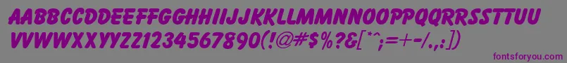 BaltikdbBold-fontti – violetit fontit harmaalla taustalla
