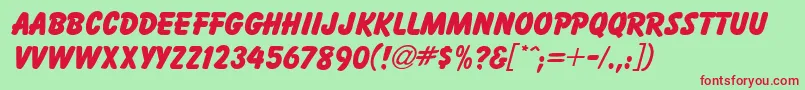 BaltikdbBold Font – Red Fonts on Green Background