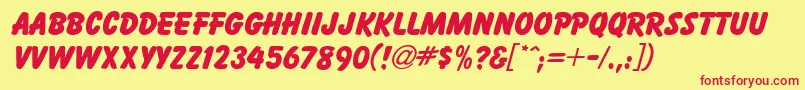 BaltikdbBold Font – Red Fonts on Yellow Background