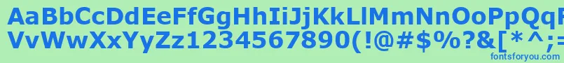 VerdanaРџРѕР»СѓР¶РёСЂРЅС‹Р№ Font – Blue Fonts on Green Background