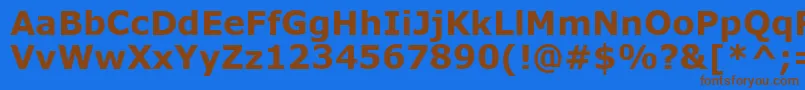 VerdanaРџРѕР»СѓР¶РёСЂРЅС‹Р№ Font – Brown Fonts on Blue Background
