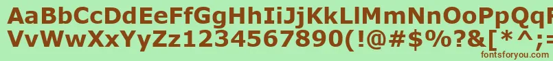 VerdanaРџРѕР»СѓР¶РёСЂРЅС‹Р№ Font – Brown Fonts on Green Background