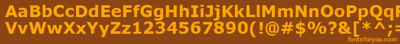 VerdanaРџРѕР»СѓР¶РёСЂРЅС‹Р№ Font – Orange Fonts on Brown Background