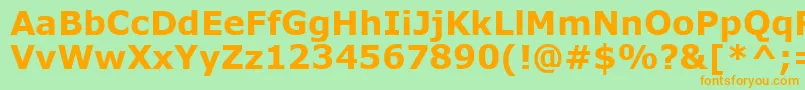 VerdanaРџРѕР»СѓР¶РёСЂРЅС‹Р№ Font – Orange Fonts on Green Background