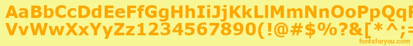 VerdanaРџРѕР»СѓР¶РёСЂРЅС‹Р№ Font – Orange Fonts on Yellow Background