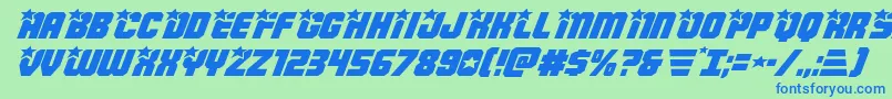 Armyrangersexpandital Font – Blue Fonts on Green Background