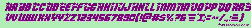 Armyrangersexpandital Font – Purple Fonts on Green Background