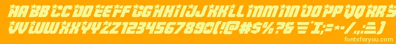 Armyrangersexpandital Font – Yellow Fonts on Orange Background