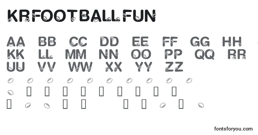 A fonte KrFootballFun – alfabeto, números, caracteres especiais
