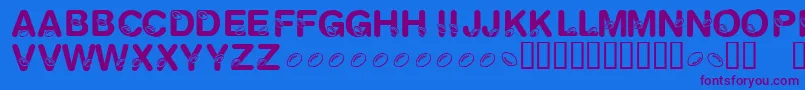 KrFootballFun Font – Purple Fonts on Blue Background