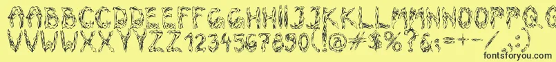 OldBones Font – Black Fonts on Yellow Background