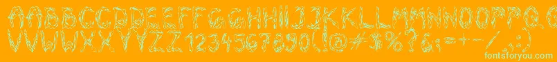 OldBones Font – Green Fonts on Orange Background