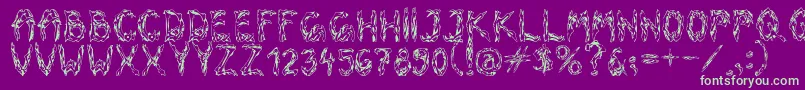 OldBones Font – Green Fonts on Purple Background